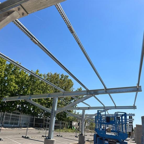 High-clearance solar carport for commercial parking spacesteel solar carport