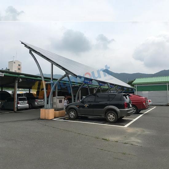 High-clearance solar carport for commercial parking spacesteel solar carport