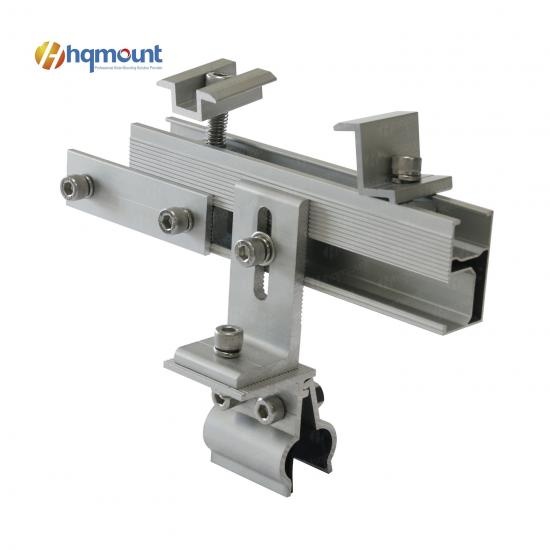 Aluminum solar rail profile anodized silver