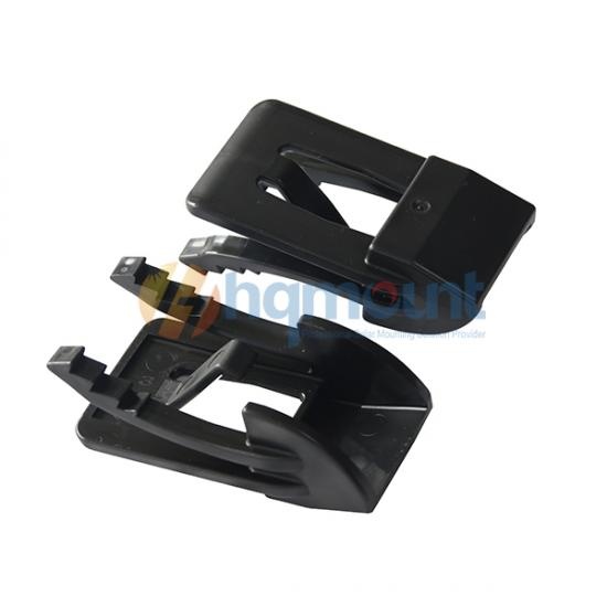 Solar panel snow removal clip attached to aluminum frame