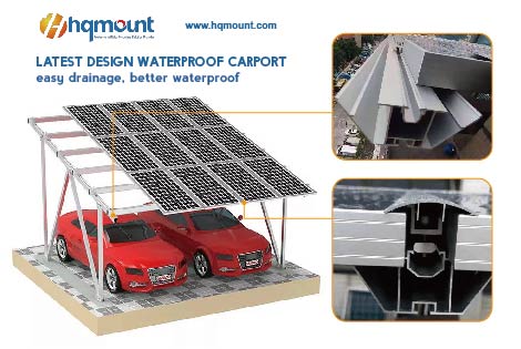 HQ MOUNT 最新デザインの防水太陽光発電カーポート
